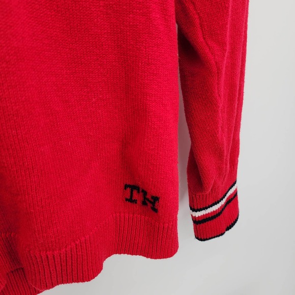 Tommy Hilfiger Red Knit Cashmere Blend Crewneck Size Small - Picture 3 of 7